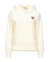 Comme Des Garçons Play Woman Sweatshirt Ivory Size M Polyester In White