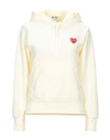 Comme Des Garçons Play Classic-style Hoodie Sweatshirts White In White