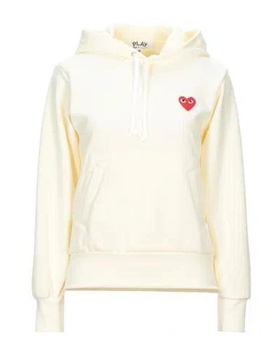 Comme Des Garçons Play Woman Sweatshirt Ivory Size M Polyester In White