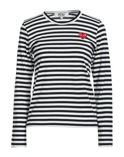 Comme Des Garçons Play Woman T-shirt Black Size L Cotton In Multi