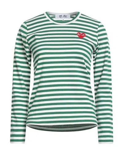 COMME DES GARÇONS PLAY COMME DES GARÇONS PLAY WOMAN T-SHIRT GREEN SIZE L COTTON