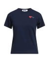 Comme Des Garçons Play Woman T-shirt Navy Size L Cotton In Blue