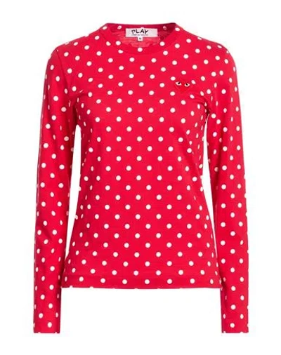 Comme Des Garçons Play Woman T-shirt Red Size M Cotton