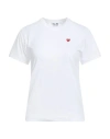 Comme Des Garçons Play Woman T-shirt White Size L Cotton In White