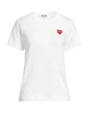 Comme Des Garçons Play Unisex T-shirt Emblem X Rhinestone Clothing In White