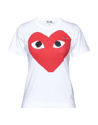 Comme Des Garçons Play Woman T-shirt White Size Xs Cotton