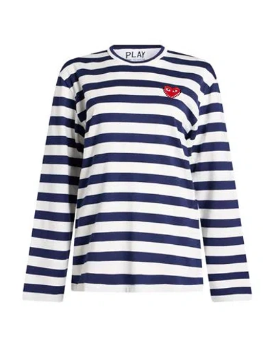 Comme Des Garçons Play Woman T-shirt Navy Size Xs Cotton In Multi