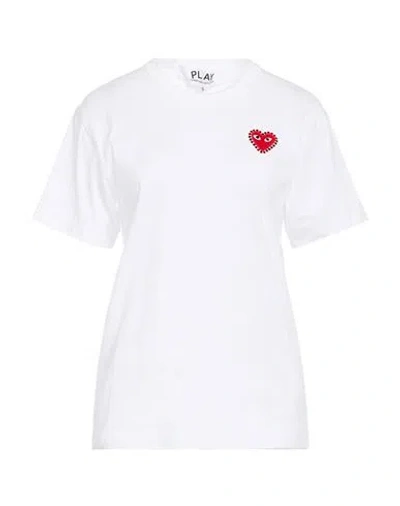 Comme Des Garçons Play Woman T-shirt White Size S Cotton In Animal Print