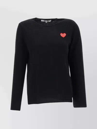 Comme Des Garçons Play Women's Crew Neck Knitwear In Black