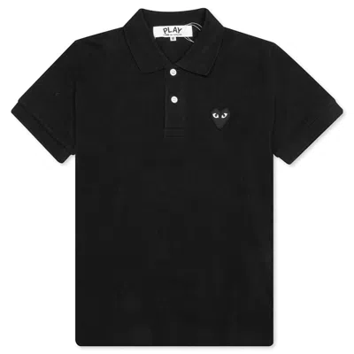 Pre-owned Comme Des Garçons Play Women's Emblem Polo Shirt In Black