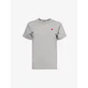 Comme Des Garçons Play Comme Des Garcons Play Womens Gray Heart Logo-embroidered Cotton-jersey T-shirt In Gray