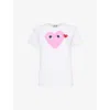 Comme Des Garçons Play Printed And Embroidered T-shirt In Pink