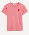 Comme Des Garçons Play Heart-print Crew Neck T-shirt In Pink