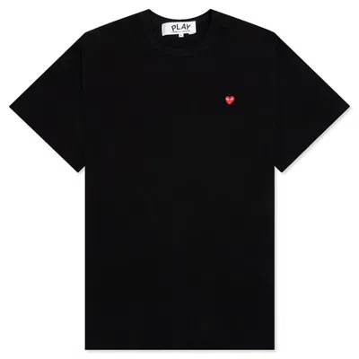 Pre-owned Comme Des Garçons Play Women's Small Red Heart T-shirt In Black