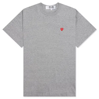 Pre-owned Comme Des Garçons Play Women's Small Red Heart T-shirt In Grey