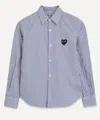 Comme Des Garçons Play Striped Heart Collared Shirt