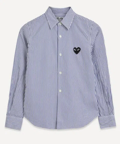 Comme Des Garçons Play Comme Des Garcons Play Women's Striped Black Heart Appliqued Shirt