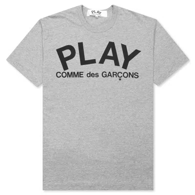 Pre-owned Comme Des Garçons Play Women's Text T-shirt In Grey