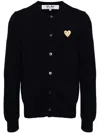 Comme Des Garçons Play Wool Cardigan In 002 Navy