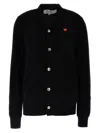 Comme Des Garçons Play Round-neck Cardigan Red Emmblem In Black