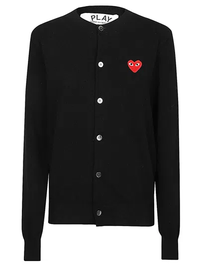 Comme Des Garçons Play Wool Cardigan In Black