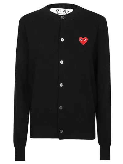 Comme Des Garçons Play Wool Cardigan In Black