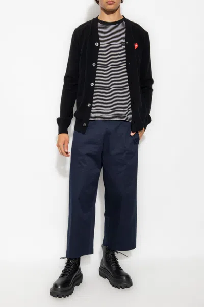 Comme Des Garçons Play Wool Cardigan In Black