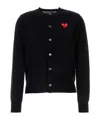 Comme Des Garçons Play Embroidered-logo Cardigan In Black