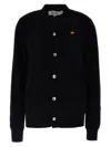 Comme Des Garçons Play Round-neck Cardigan Red Emmblem In Black