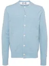 Comme Des Garçons Play Wool Cardigan In Blue