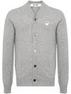 Comme Des Garçons Play Mélange-effect Wool Cardigan In Grey