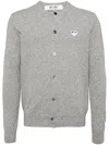 Comme Des Garçons Play Wool Cardigan In Grey