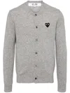 Comme Des Garçons Play Mélange-effect Wool Cardigan In Grey