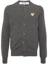 Comme Des Garçons Play Wool Cardigan In Grey