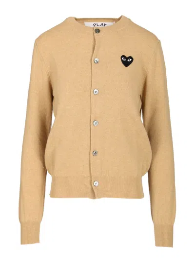 Comme Des Garçons Play Wool Cardigan Knitwear Beige In Brown
