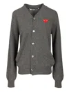 Comme Des Garçons Play Wool Cardigan Knitwear Grey In Gray