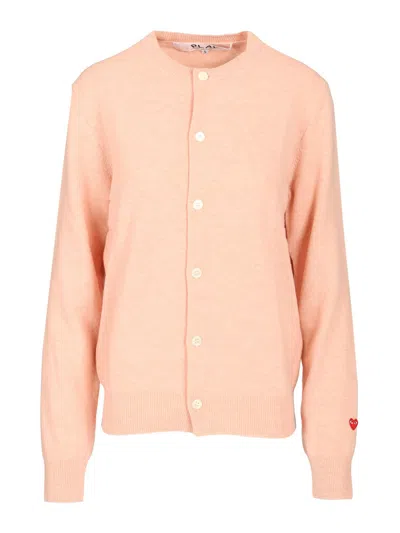Comme Des Garçons Play Wool Cardigan Knitwear Rose In Pink