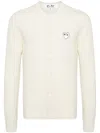 Comme Des Garçons Play Heart-motif Wool Cardigan In Neutrals