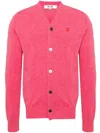 Comme Des Garçons Play Wool Cardigan In Pink