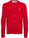 Comme Des Garçons Play Double-heart Wool Cardigan In Red