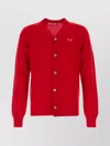 Comme Des Garçons Play Red Embroidered Heart Cardigan