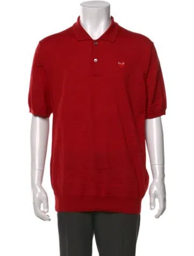Pre-owned Comme Des Garçons Play Wool Collar Polo Sweater In Orange