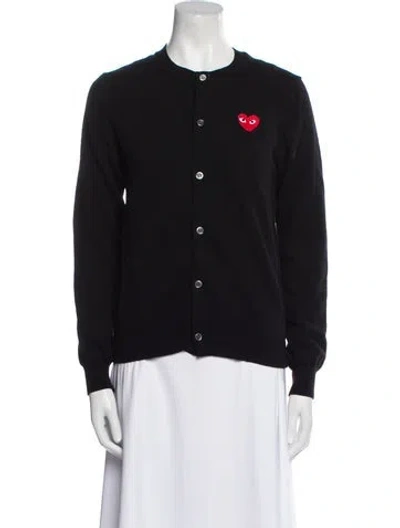 Pre-owned Comme Des Garçons Play Wool Crew Neck Sweater In Black