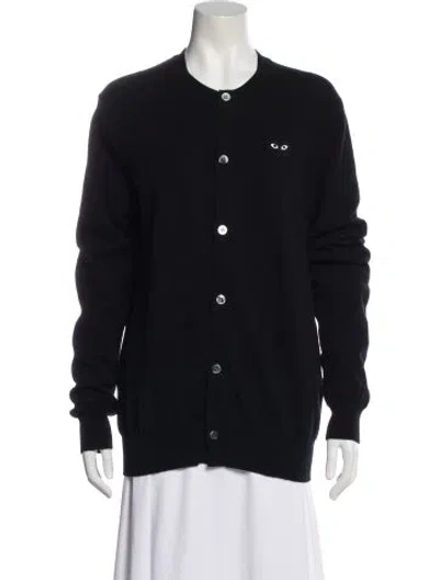 Pre-owned Comme Des Garçons Play Wool Crew Neck Sweater In Black