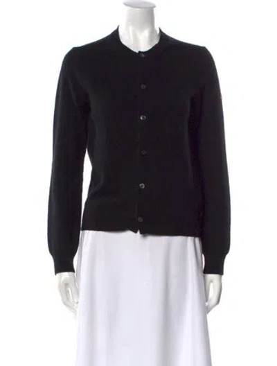 Pre-owned Comme Des Garçons Play Wool Crew Neck Sweater In Black