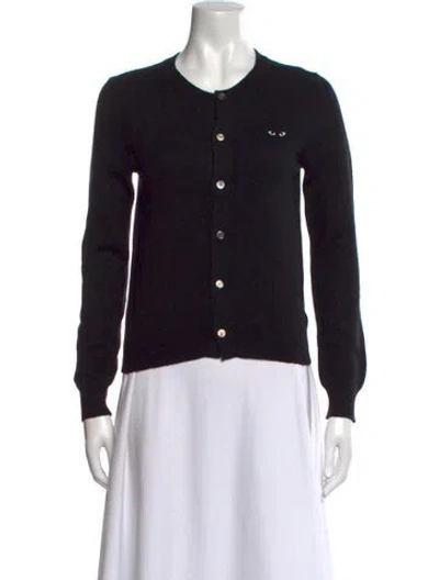 Pre-owned Comme Des Garçons Play Wool Crew Neck Sweater In Black