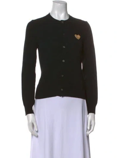 Pre-owned Comme Des Garçons Play Wool Crew Neck Sweater In Black