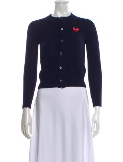 Pre-owned Comme Des Garçons Play Wool Crew Neck Sweater In Black