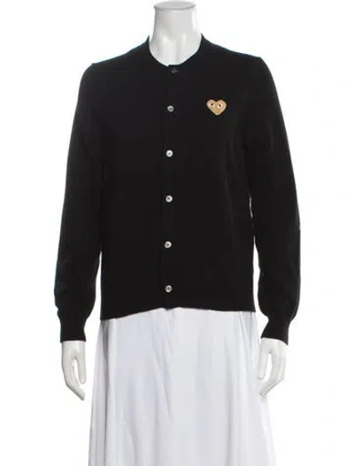 Pre-owned Comme Des Garçons Play Wool Crew Neck Sweater In Black