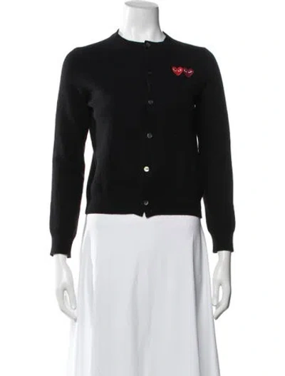 Pre-owned Comme Des Garçons Play Wool Crew Neck Sweater In Black